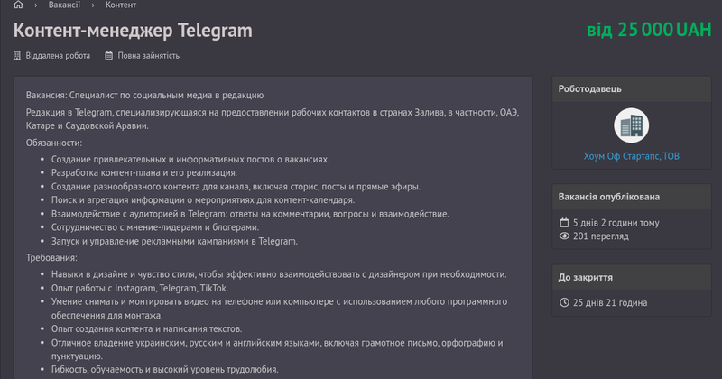 Заробіток у Телеграм: вимоги до контент-менеджера