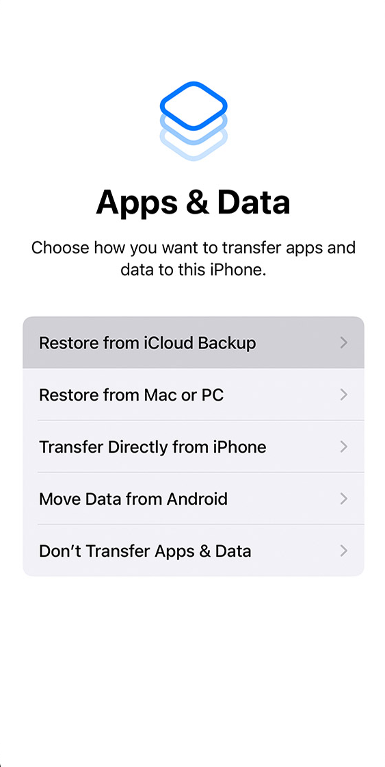 Відновлення даних iPhone за допомогою резервної копії в iCloud